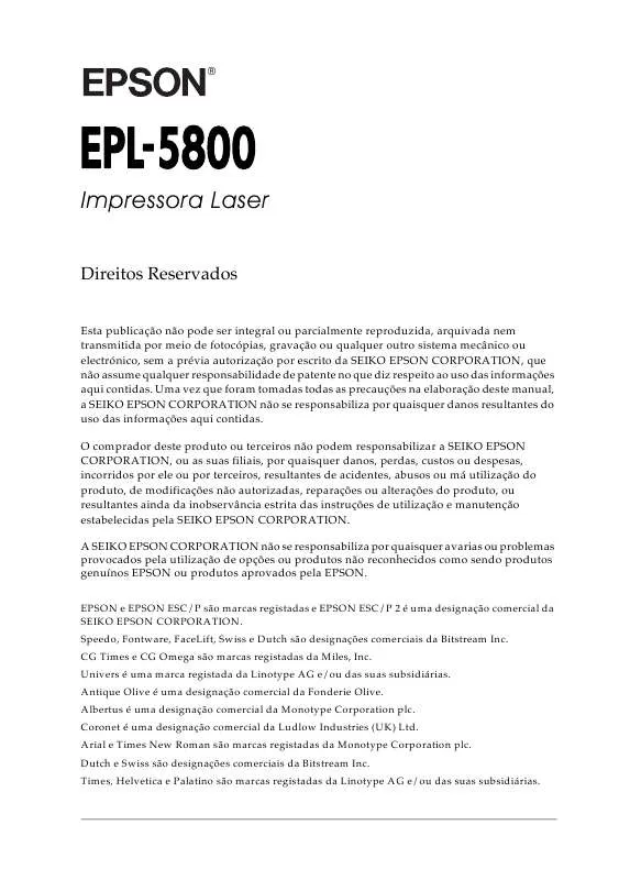 Mode d'emploi EPSON EPL-5800