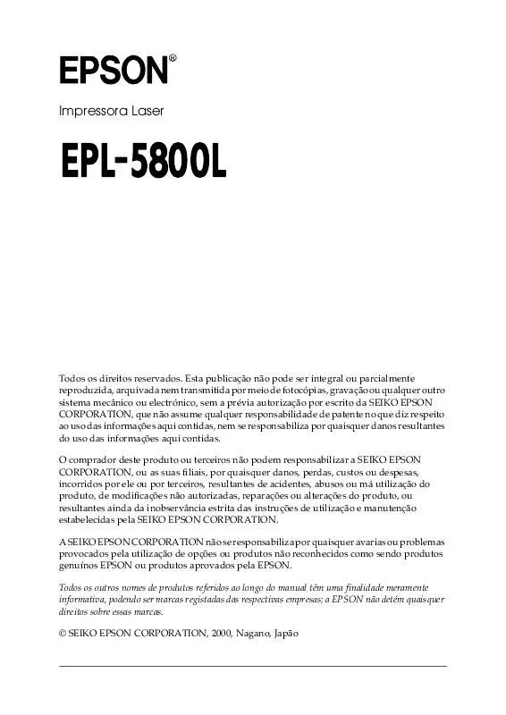 Mode d'emploi EPSON EPL-5800L