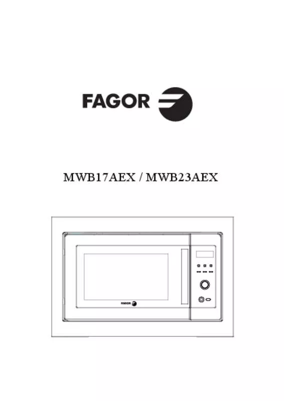 Mode d'emploi FAGOR MWB 17AEX & MWB-17EX,MV