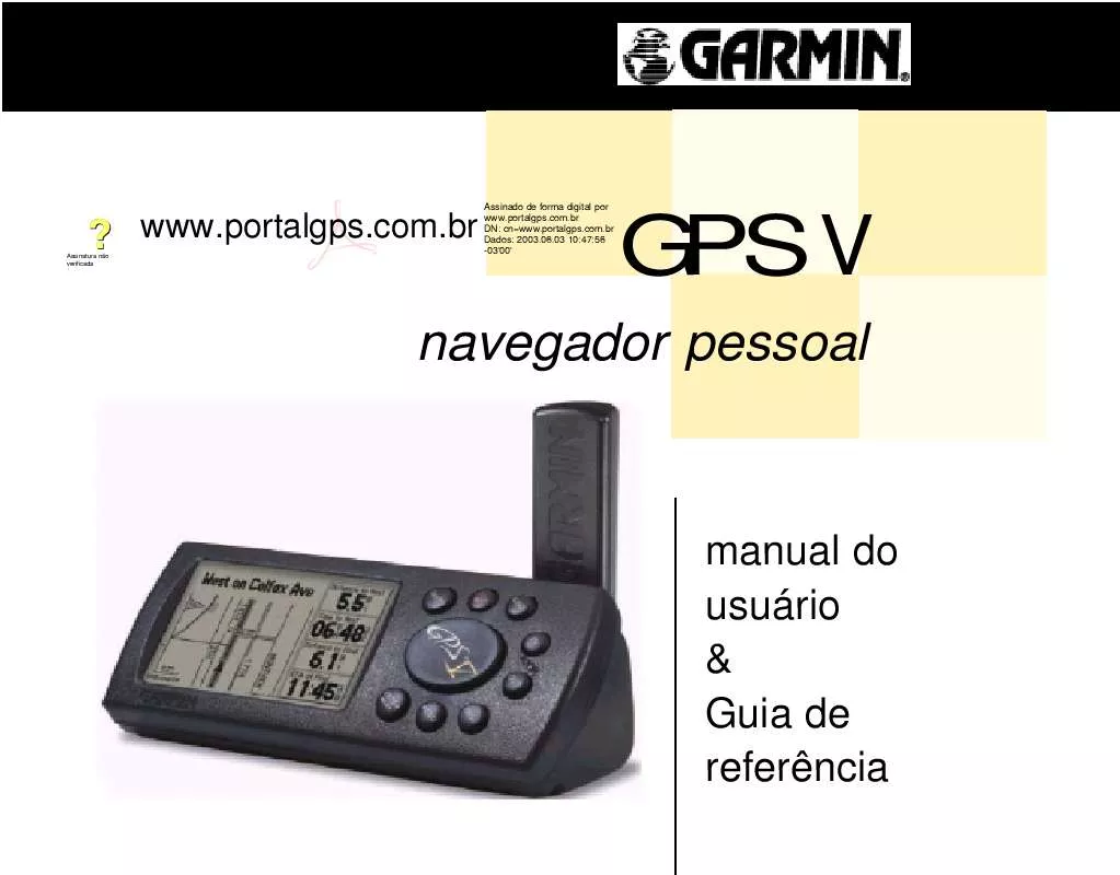 Mode d'emploi GARMIN GPS V