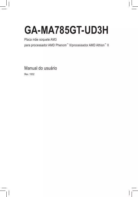 Mode d'emploi GIGABYTE GA-MA785GT-UD3H