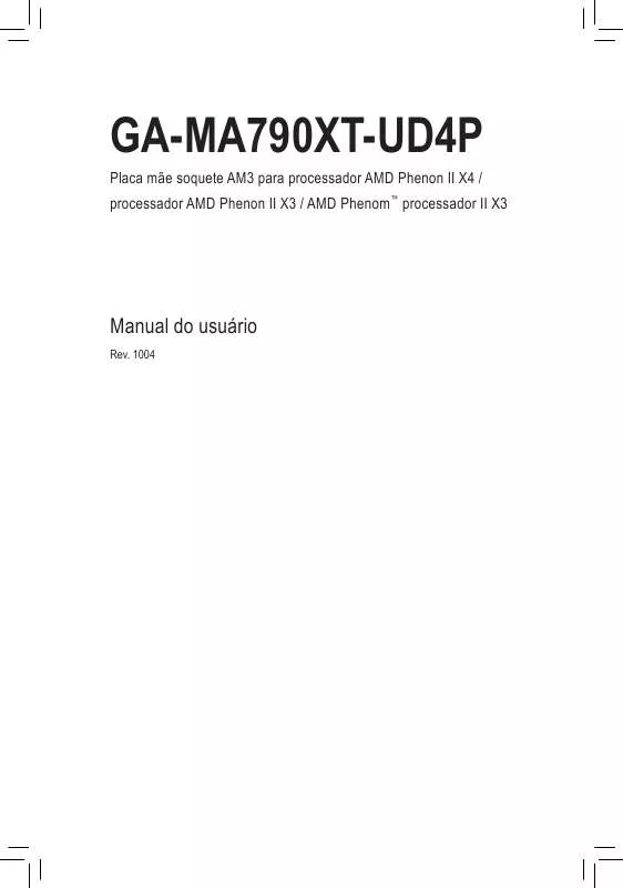 Mode d'emploi GIGABYTE GA-MA790XT-UD4P