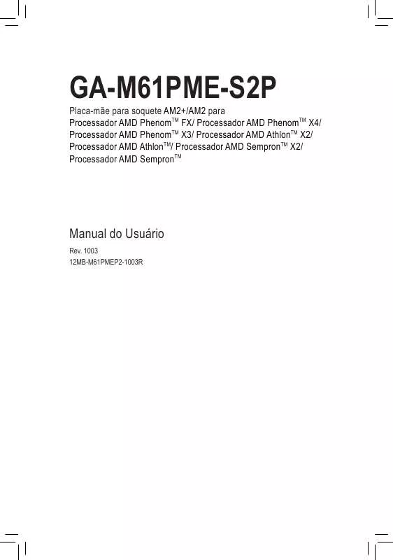 Mode d'emploi GIGABYTE GA-MP61PME-S2P