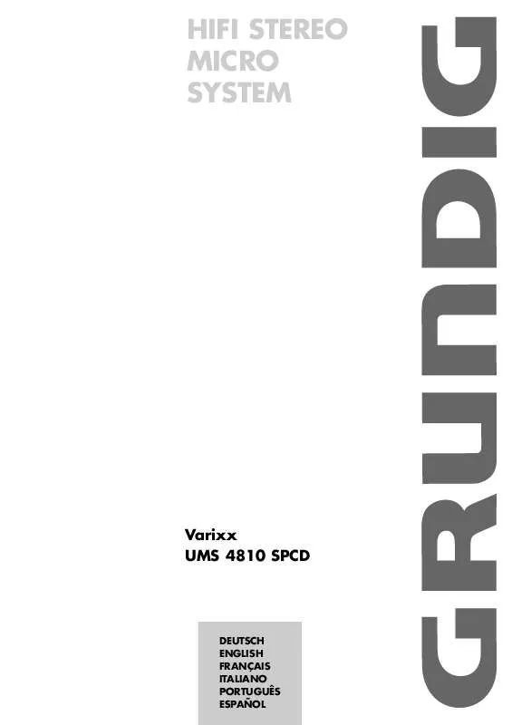 Mode d'emploi GRUNDIG VARIXX UMS 4810 SPCD