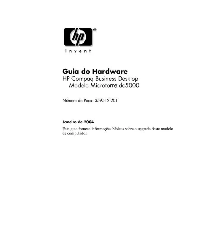 Mode d'emploi HP COMPAQ DC5000 MICROTOWER PC