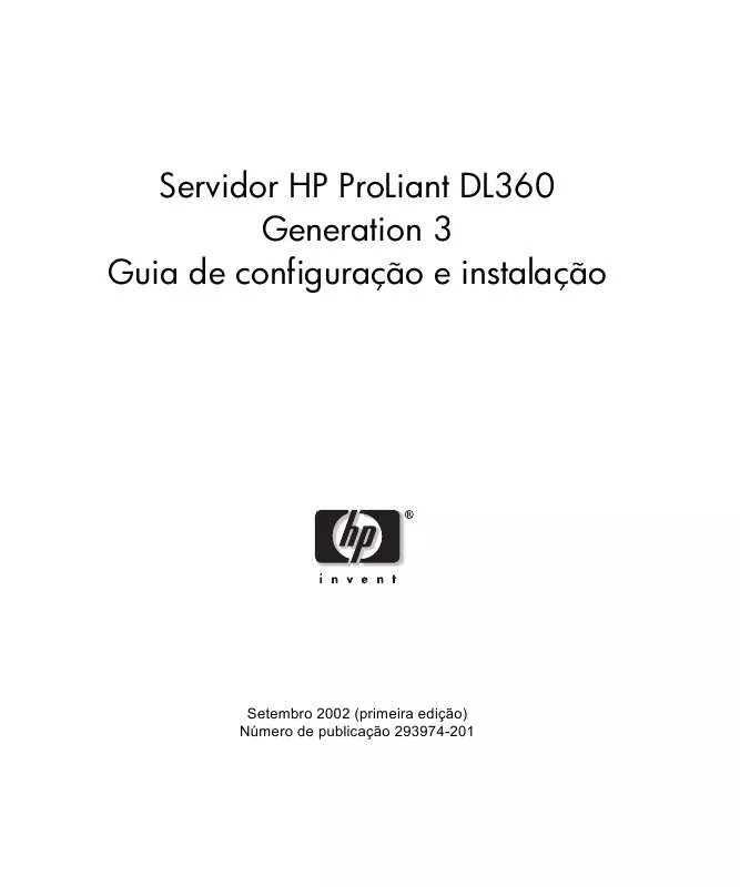 Mode d'emploi HP PROLIANT DL360 G3 SERVER