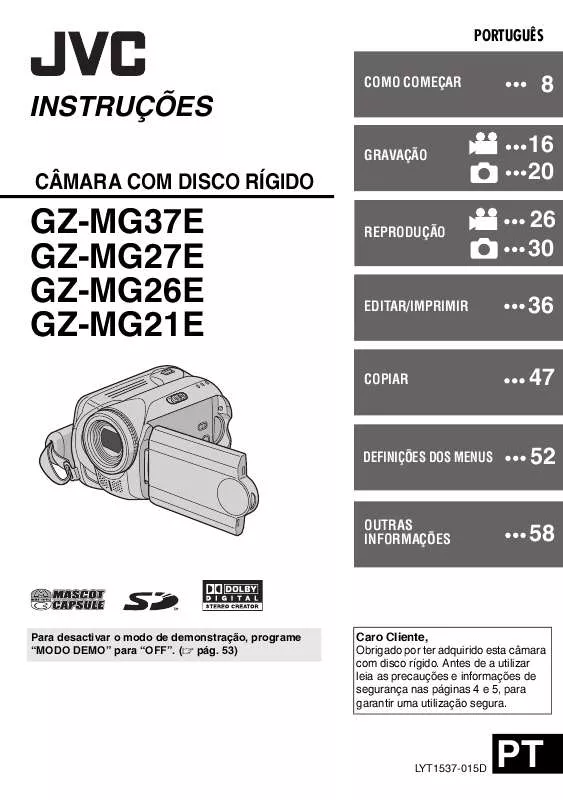 Mode d'emploi JVC GZ-MG26E
