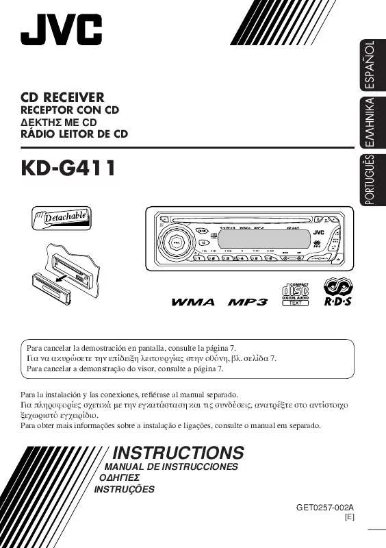 Mode d'emploi JVC KD-G411