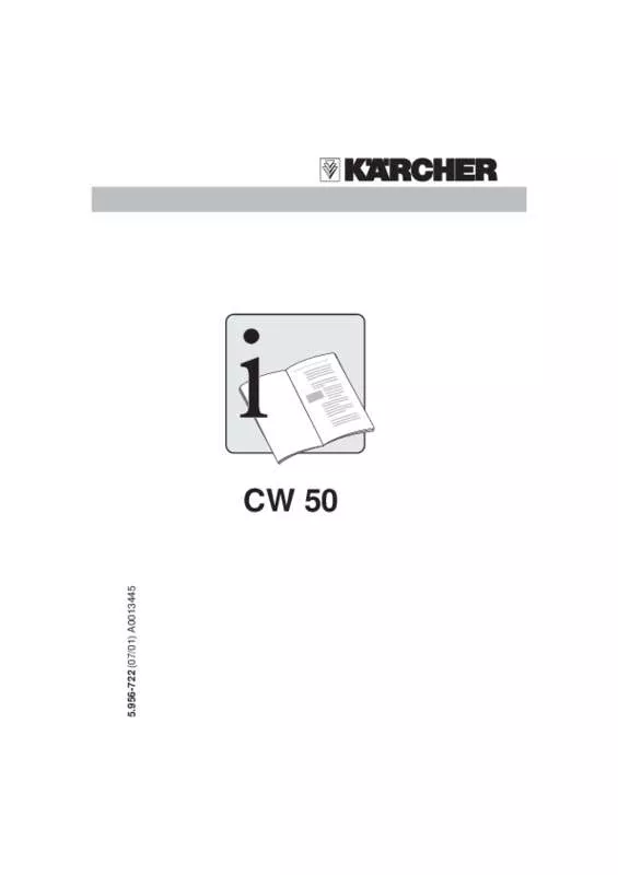 Mode d'emploi KARCHER CW 50