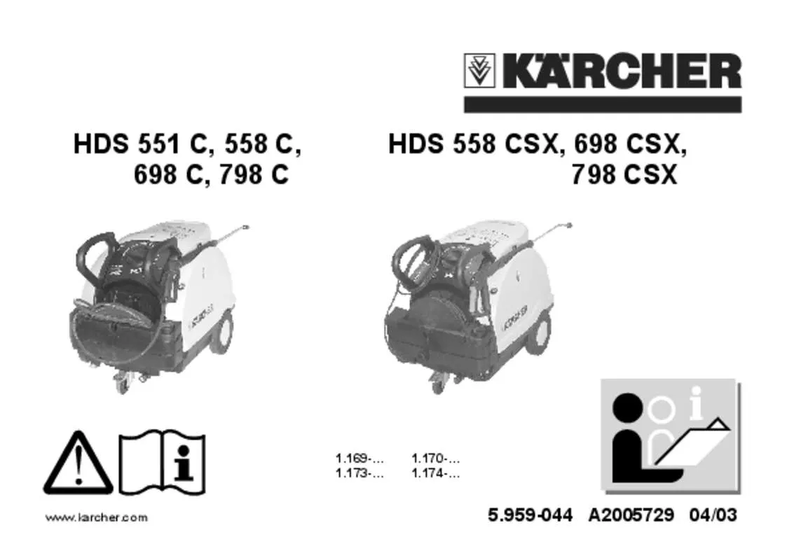 Mode d'emploi KARCHER HDS 698 CSX