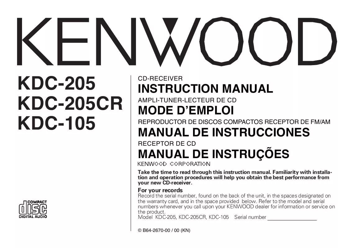 Mode d'emploi KENWOOD KDC-205