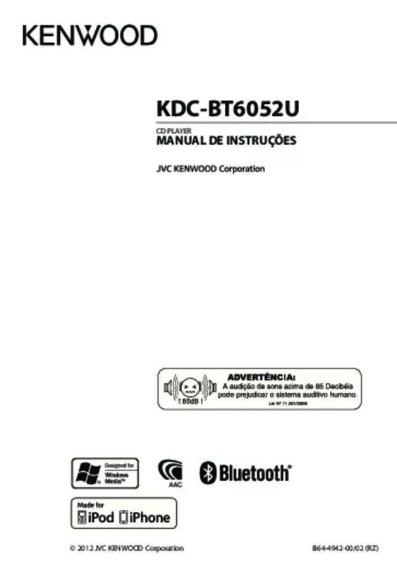 Mode d'emploi KENWOOD KDC-BT6052U
