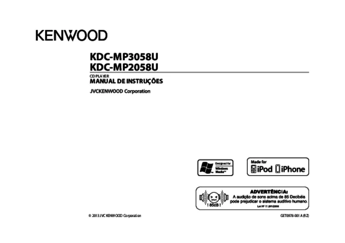 Mode d'emploi KENWOOD KDC-MP3058U