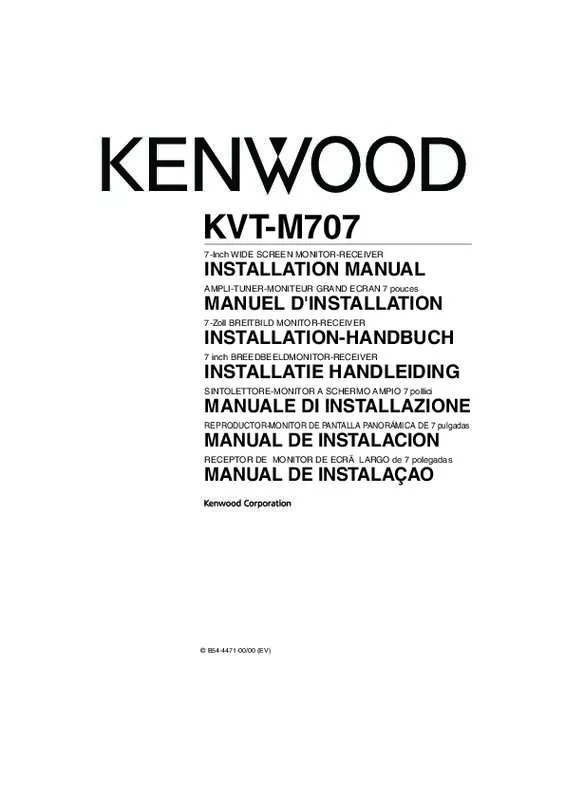 Mode d'emploi KENWOOD KVT-M707