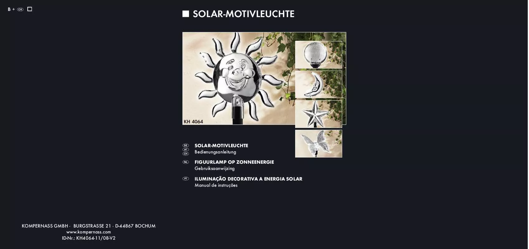 Mode d'emploi KOMPERNASS KH 4064 DECORATIVE SOLAR LIGHT