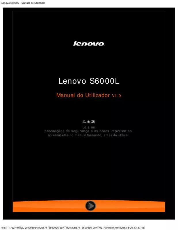 Mode d'emploi LENOVO IDEATAB S6000L