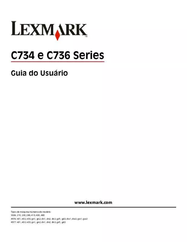Mode d'emploi LEXMARK C734DTN