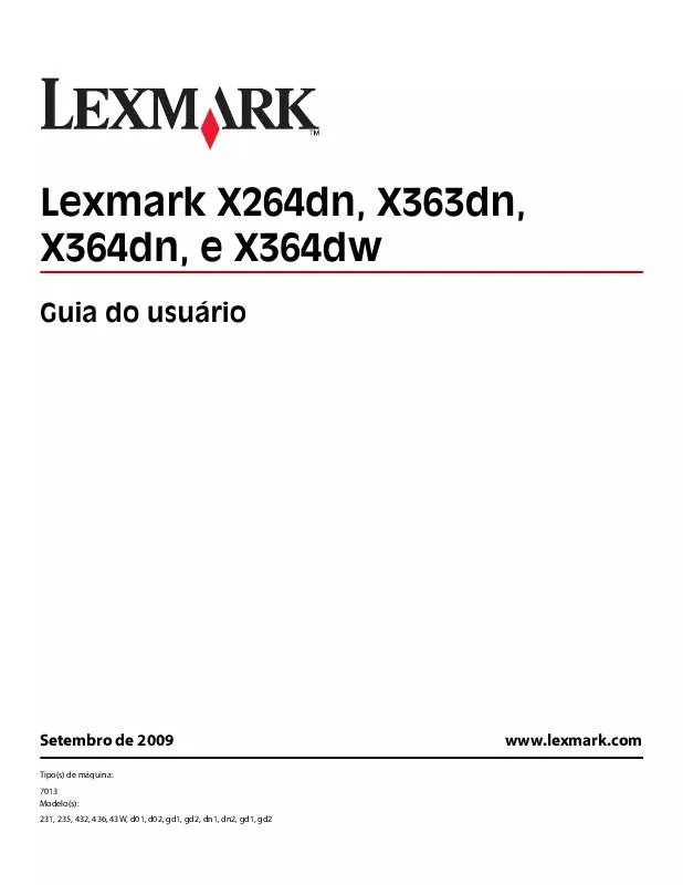 Mode d'emploi LEXMARK X364DW