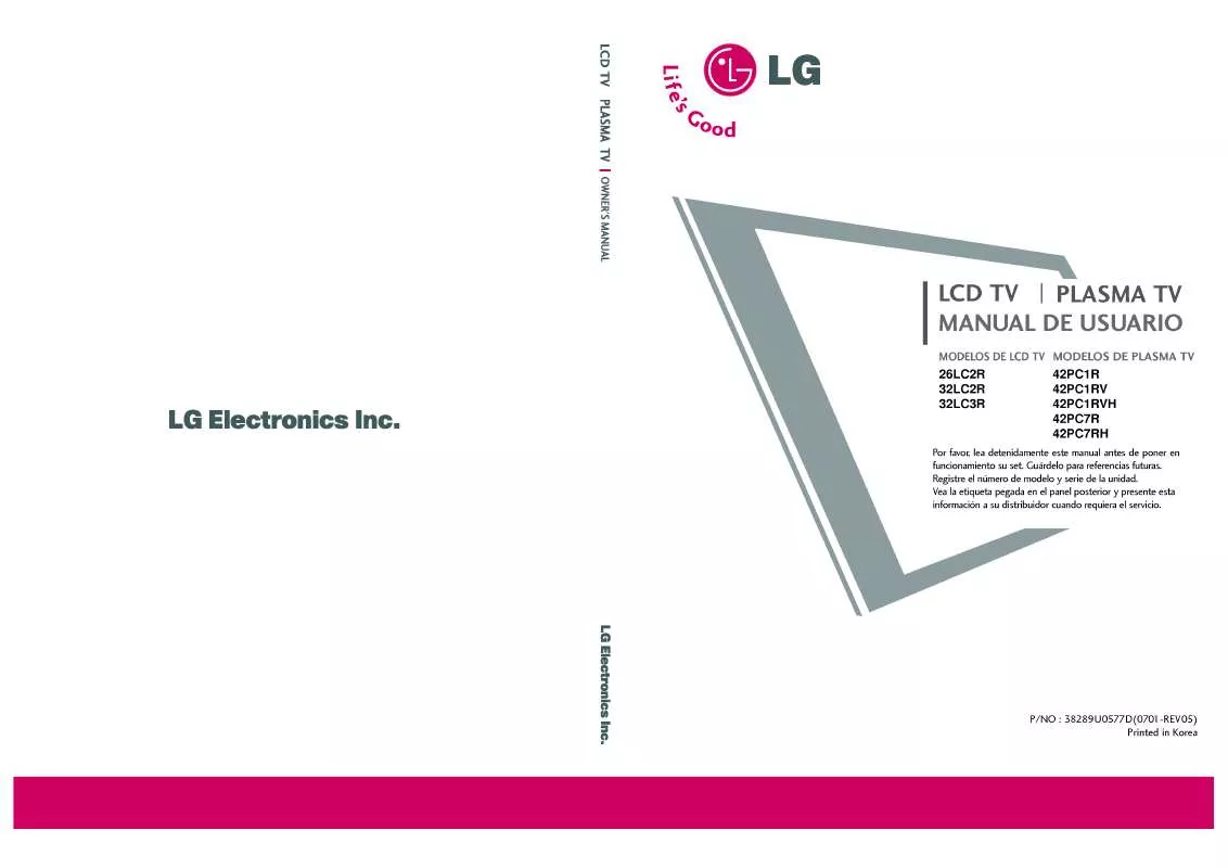 Mode d'emploi LG 32LC3R
