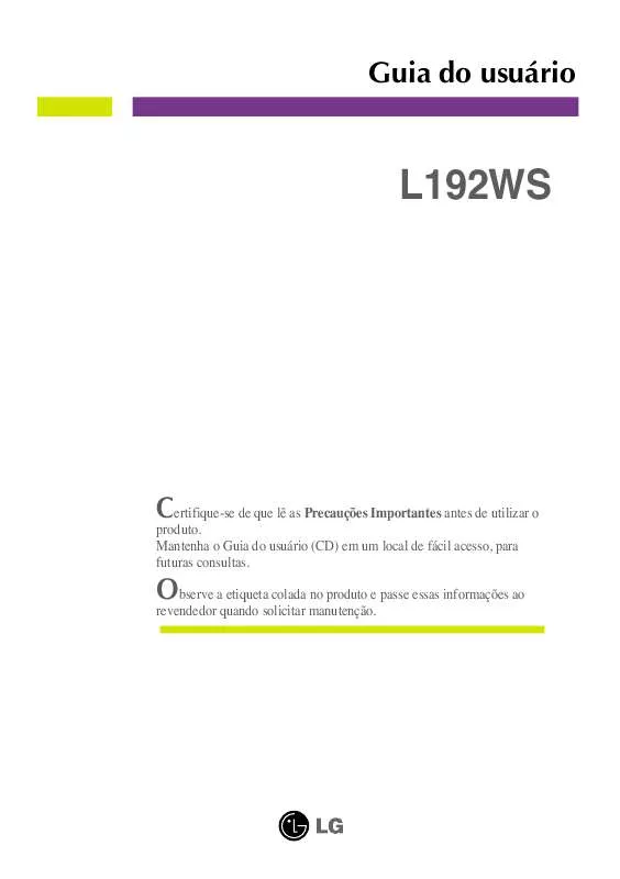 Mode d'emploi LG L192WS-SN