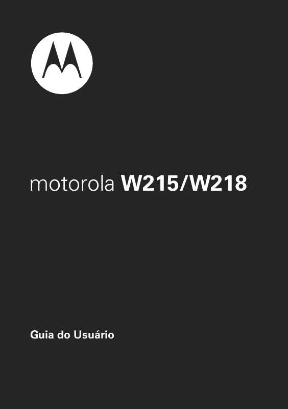 Mode d'emploi MOTOROLA W215/W218