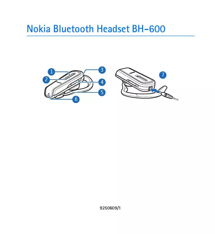 Mode d'emploi NOKIA FONE DE OUVIDO BLUETOOTH BH-600