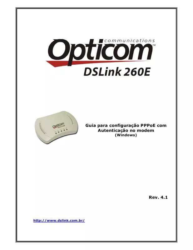 Mode d'emploi OPTICOM DSLINK 260E