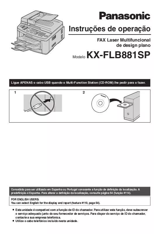 Mode d'emploi PANASONIC KX-FLB881SP