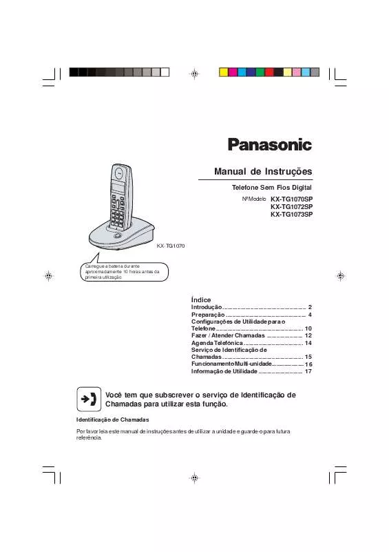 Mode d'emploi PANASONIC KX-TG1072SP