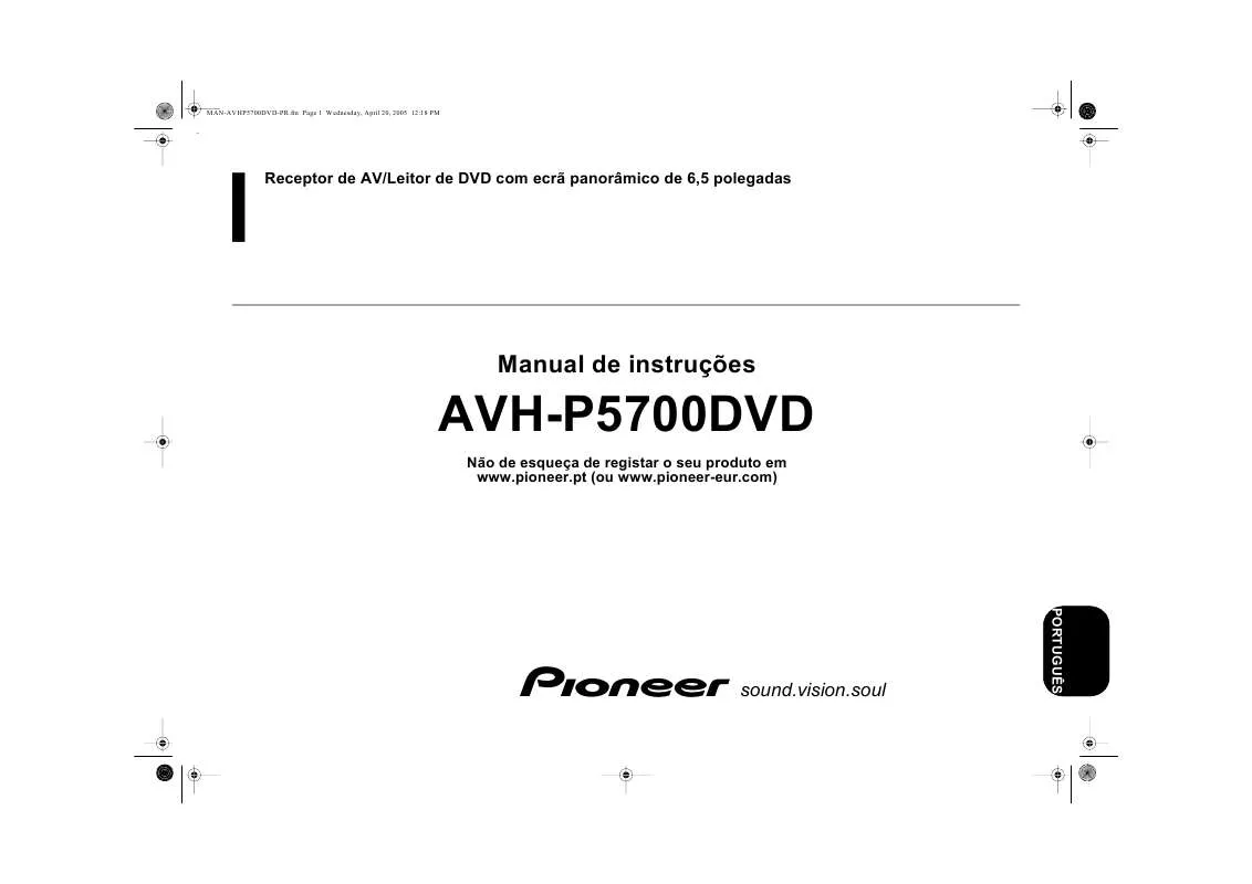 Mode d'emploi PIONEER AVH-P5700DVD