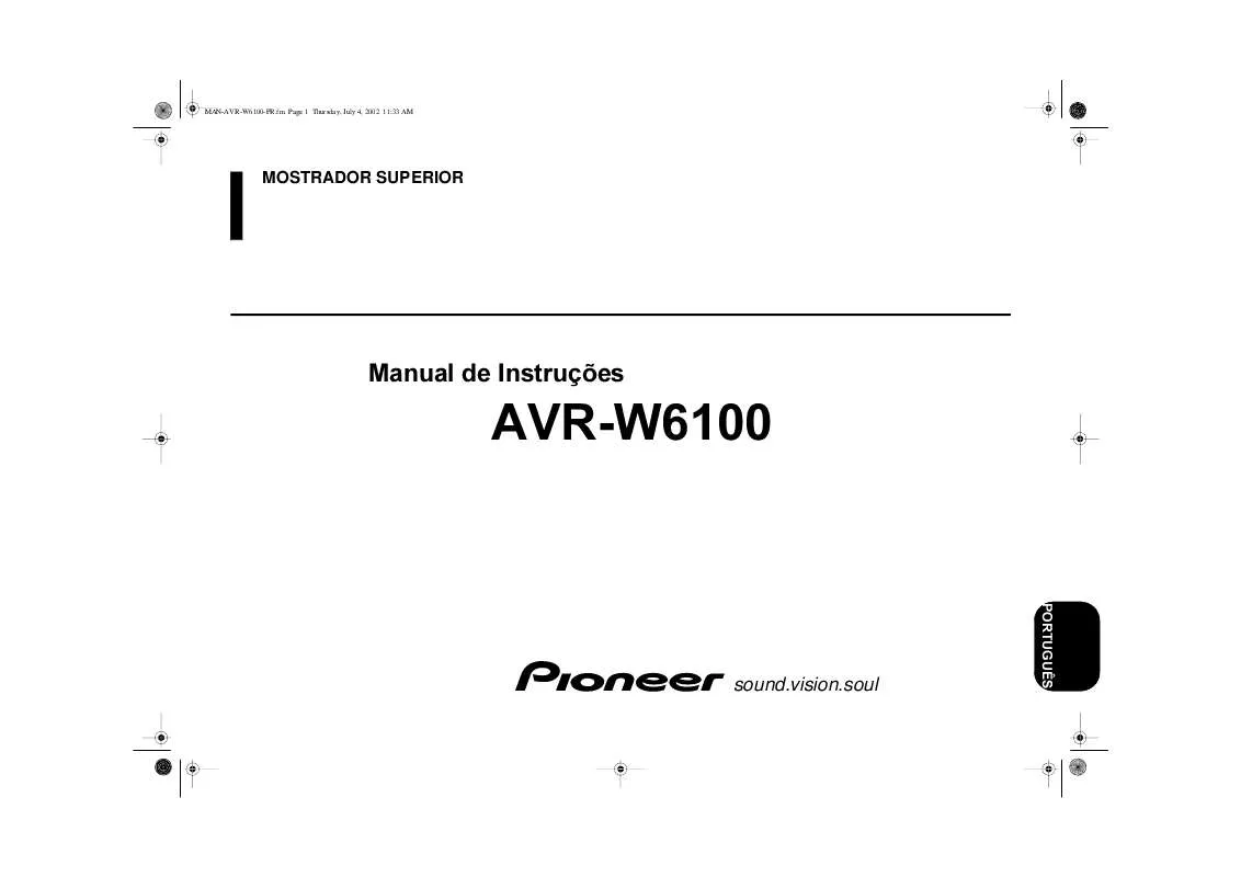 Mode d'emploi PIONEER AVR-W6100