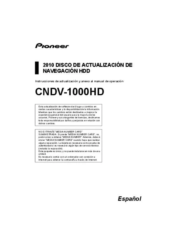 Mode d'emploi PIONEER CNDV-1000HD