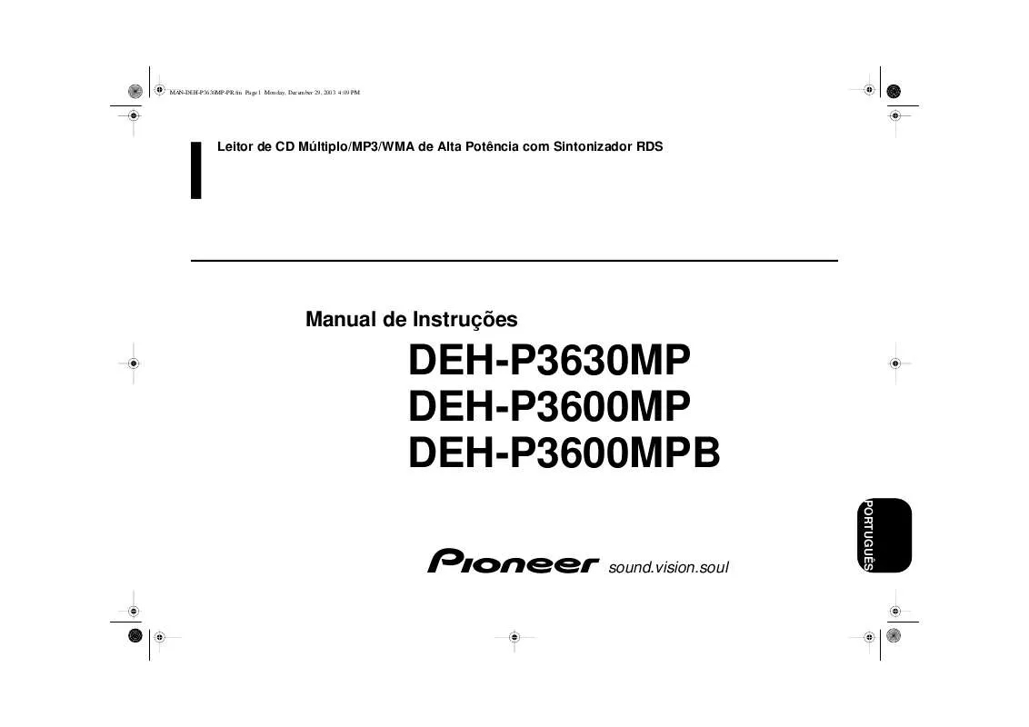 Mode d'emploi PIONEER DEH-P3630MP