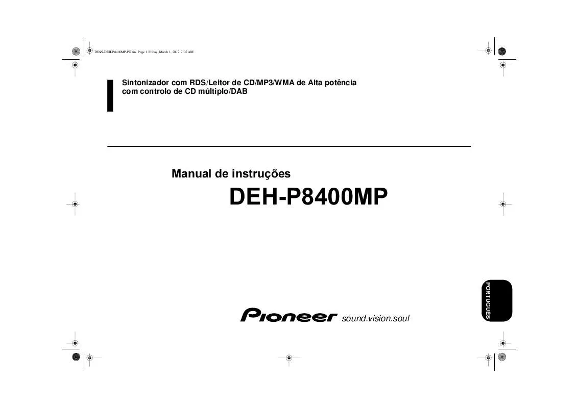 Mode d'emploi PIONEER DEH-P8400MP