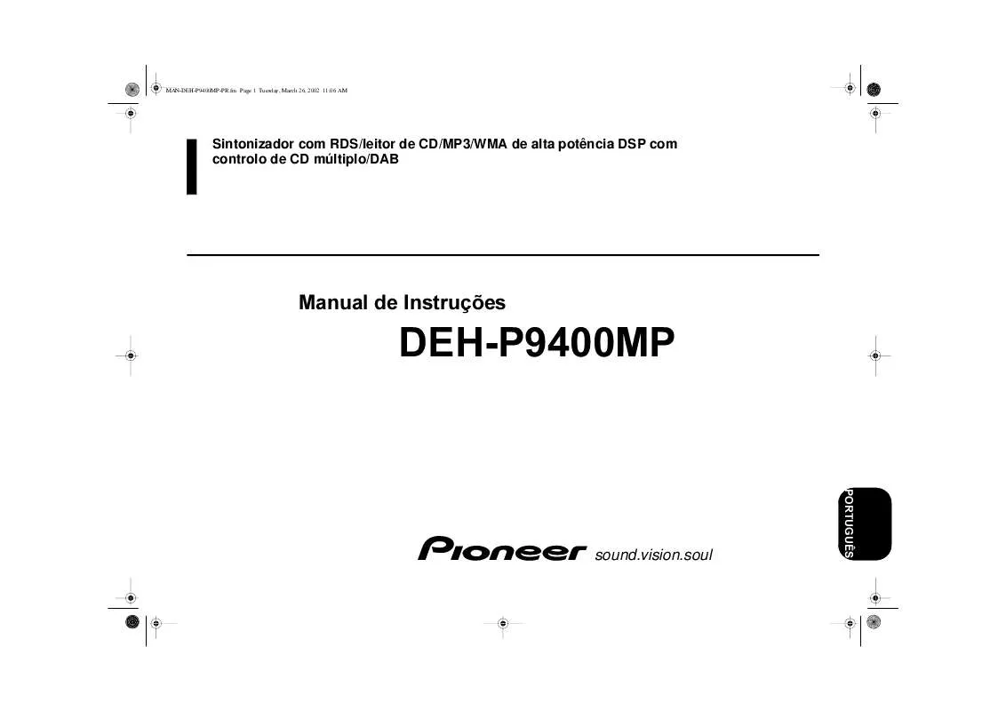 Mode d'emploi PIONEER DEH-P9400MP