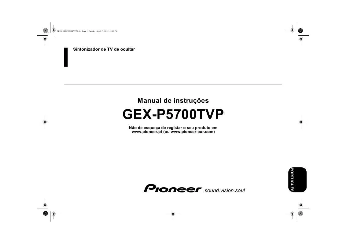 Mode d'emploi PIONEER GEX-P5700TVP