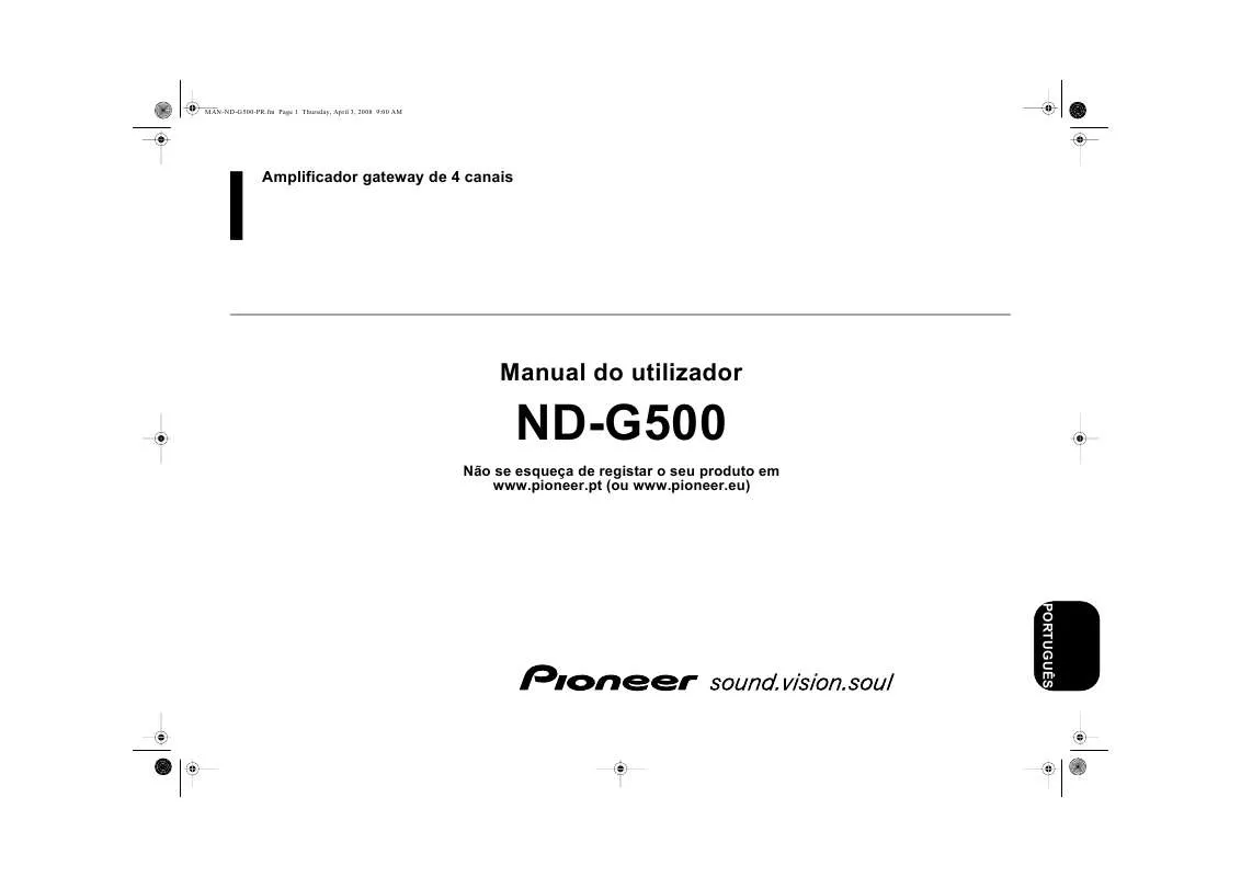Mode d'emploi PIONEER ND-G500