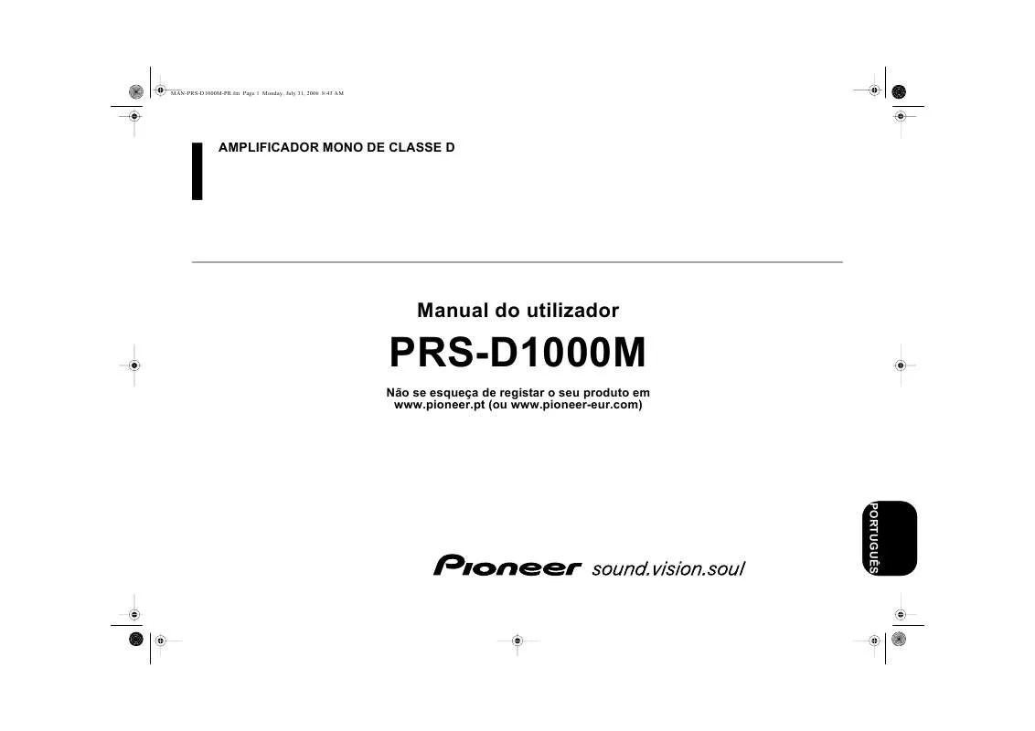 Mode d'emploi PIONEER PRS-D1000M