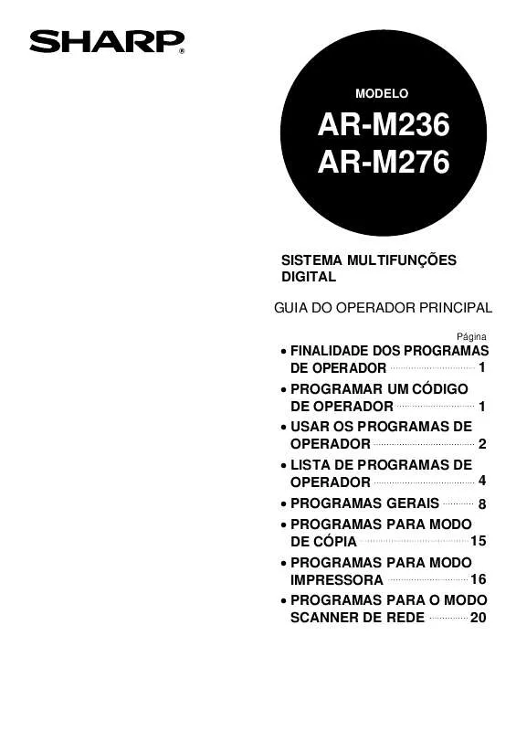 Mode d'emploi SHARP AR-M276