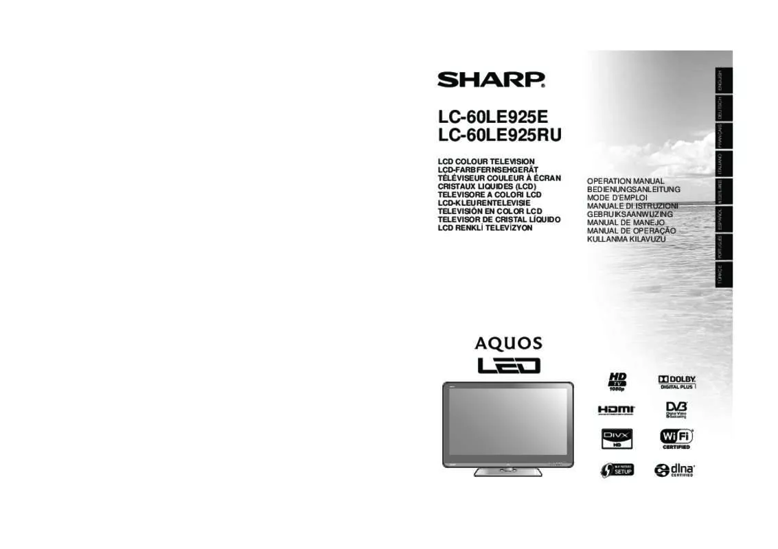 Mode d'emploi SHARP LC60LE925E/RU