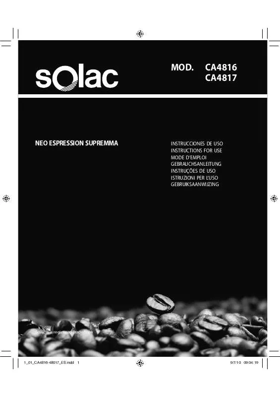 Mode d'emploi SOLAC CA4816