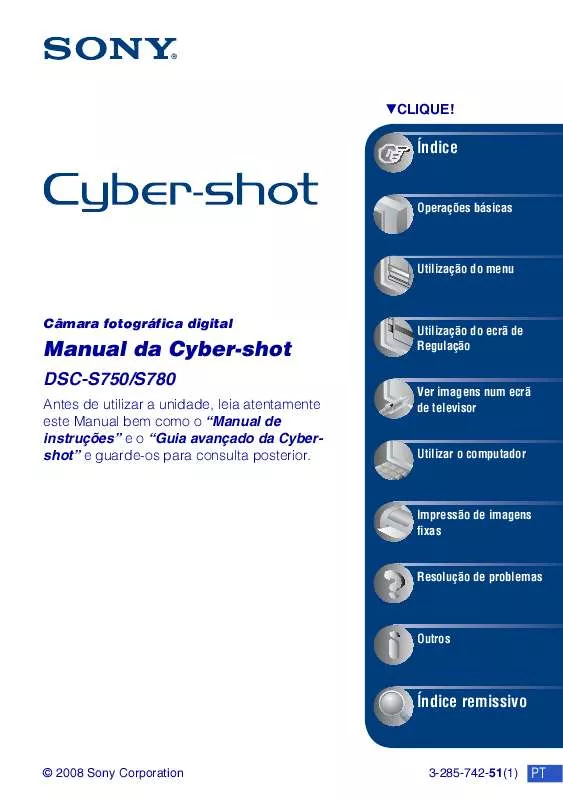 Mode d'emploi SONY CYBER-SHOT DSC-S750