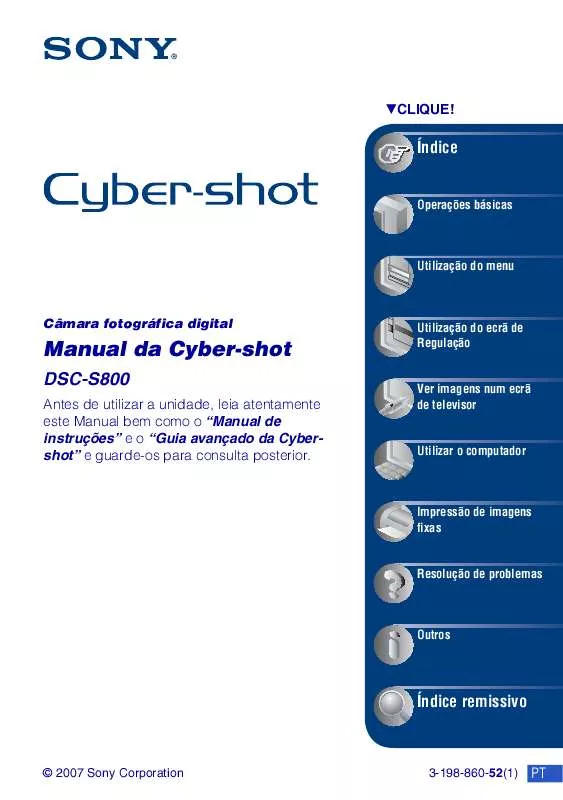 Mode d'emploi SONY CYBER-SHOT DSC-S800