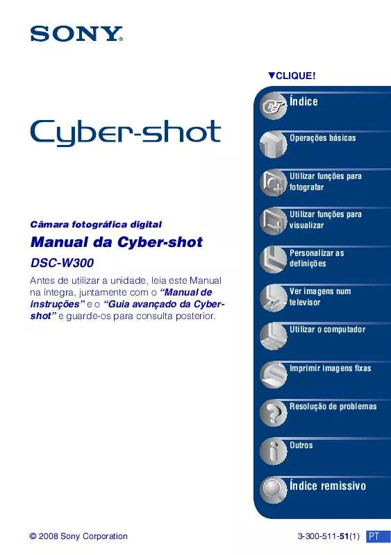 Mode d'emploi SONY CYBER-SHOT DSC-W300