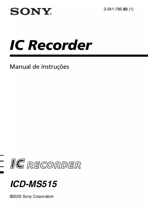 Mode d'emploi SONY ICD-MS515