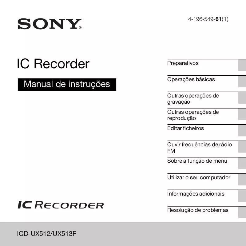 Mode d'emploi SONY ICD-UX513FW