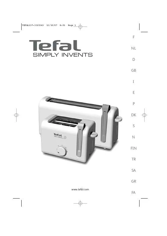 Mode d'emploi TEFAL SIMPLY INVENTS