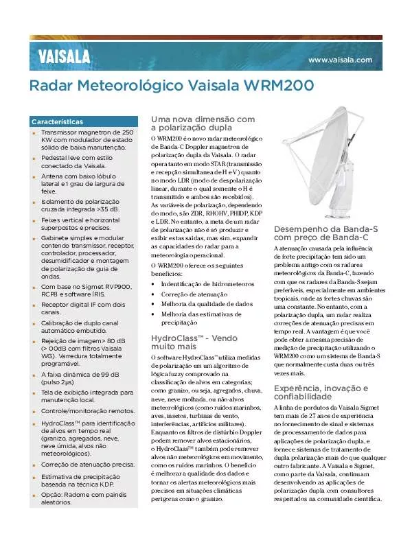 Mode d'emploi VAISALA WRM200