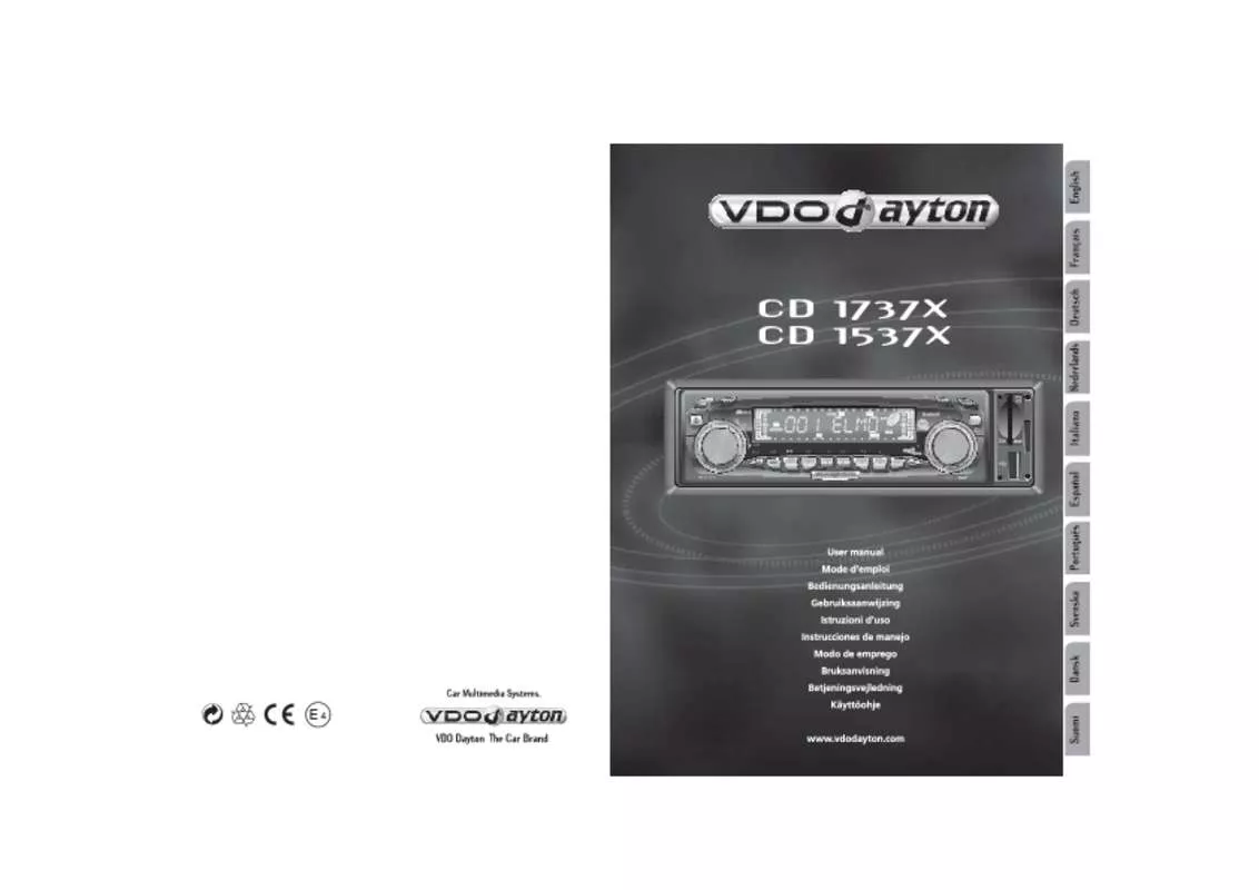 Mode d'emploi VDO DAYTON CD 1737 X,MV