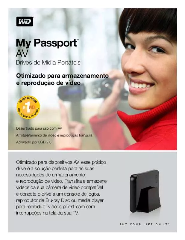 Mode d'emploi WESTERN DIGITAL MY PASSPORT AV